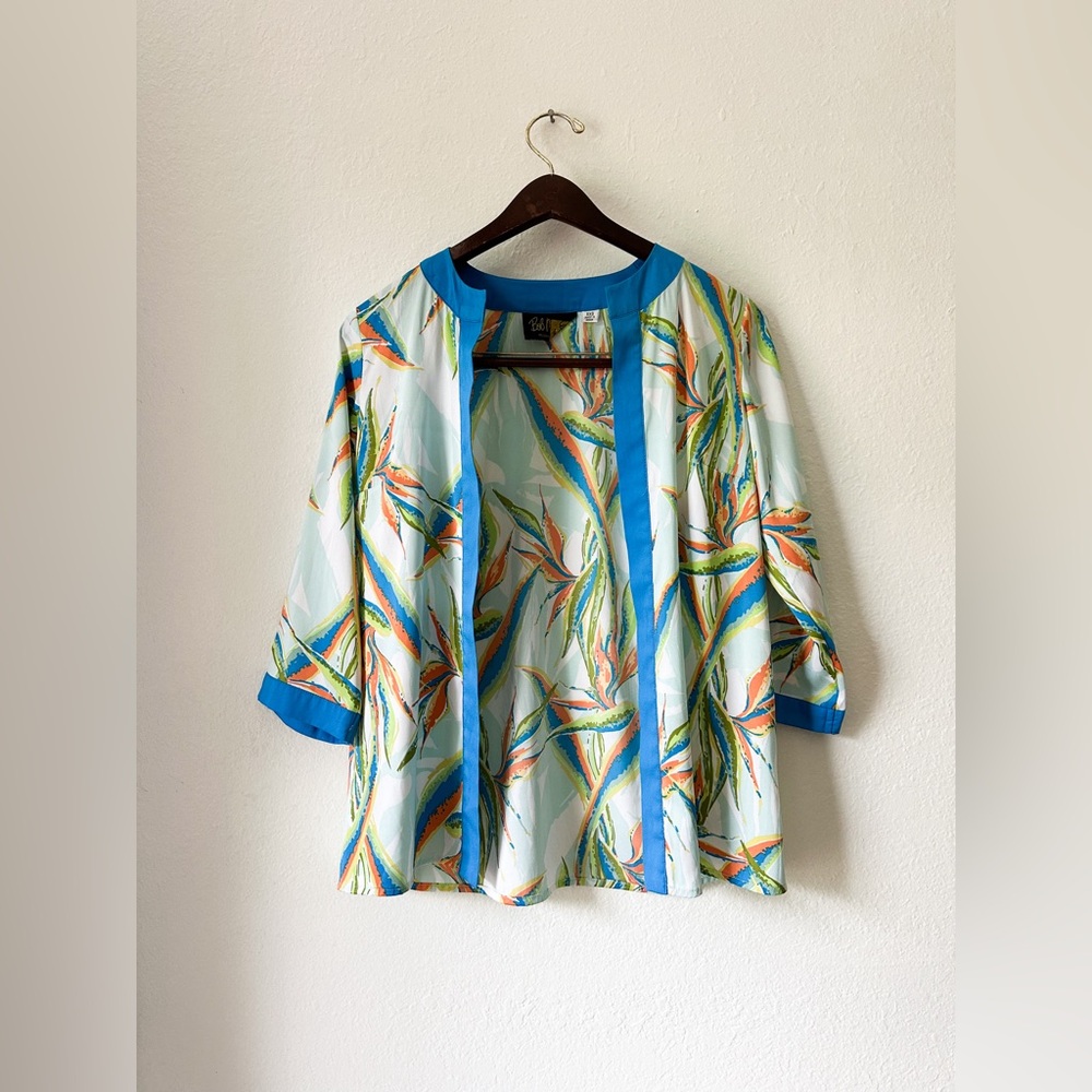EUC 🌺 Bob Mackie 🌺 wearable art cardigan/kimono